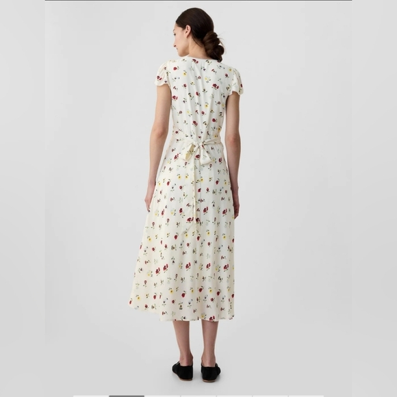 Gap x Doen Floral Midi Dress with Cap Sleeves size XL - Picture 5 of 11